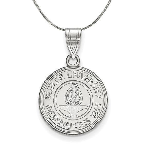 Sterling Silver Butler U Medium Crest Pendant Necklace - 20 Inch - Picture 1 of 7